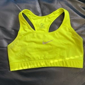 Neon yellow Nike sports bra